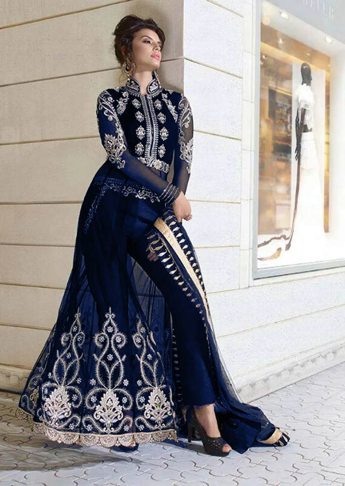 Evening Blue Wedding Velvet Dress